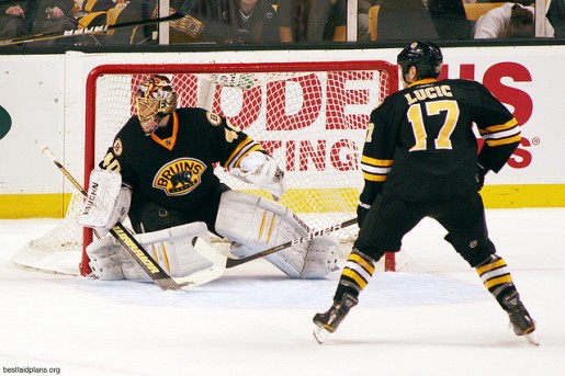 Tuukka Rask and Milan Lucic Tuukka Rask