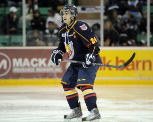 Colin Behenna of the Barrie Colts. Photo by Aaron Bell/OHL Images Colin Behenna