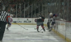 Nick Schultz Inteference from Penalty Box