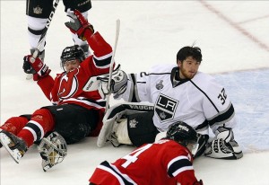 Jonathan Quick mask off