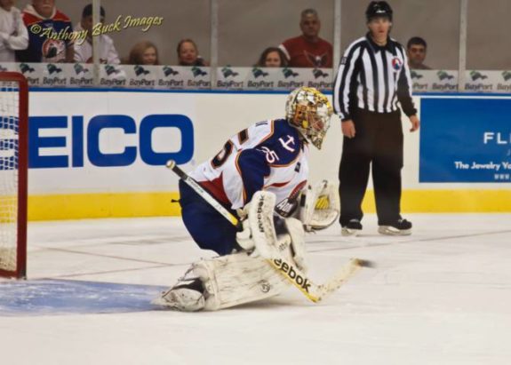 Goalie Igor Bobkov had a strong performance to help the Admirals win against the Phantoms this weekend. (Photo Credit: Anthony Buck/Anthony Buck Images)