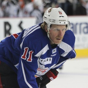 Daniel Afredsson lines up for a faceoff (Josh Smith/THW)