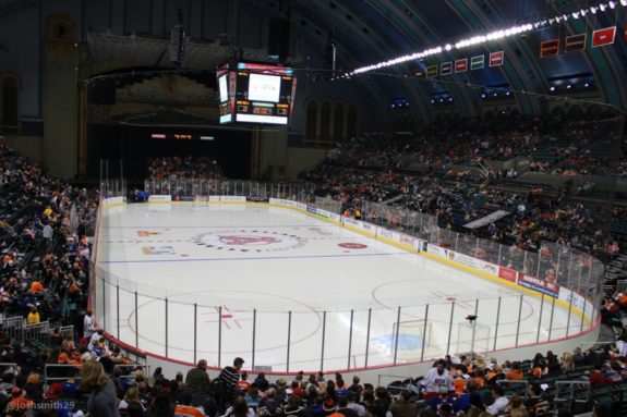 Boardwalk Hall prepares for hockey (Josh Smith/THW)