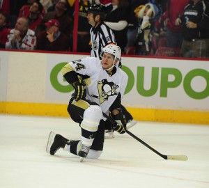 Matt Cooke hopes to find chemistry with new center, Brandon Sutter. (Tom Turk-THW)
