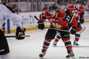 Jonathan Drouin lines up for a faceoff [photo: David Chan]