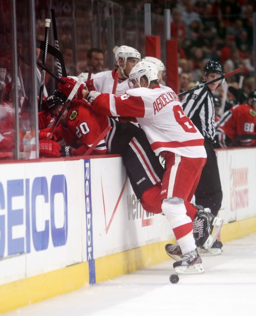 Justin Abdelkader Hits Hard