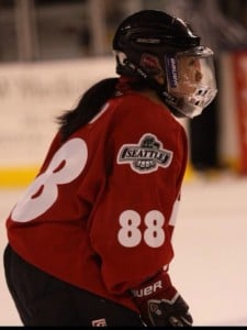 Hockey Talk’s page admin Jackie is an avid hockey player, seen here playing in Pittsburgh at the Mario Lemieux Fantasy Hockey Camp (Jackie Soo)