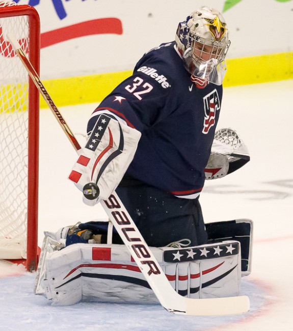 Jon Gillies of Team USA - 2014 World Juniors (WJHC)