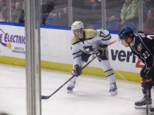 Paul Thompson scored his first goal of the season on Wednesday night. (Alison Myers/THW)
