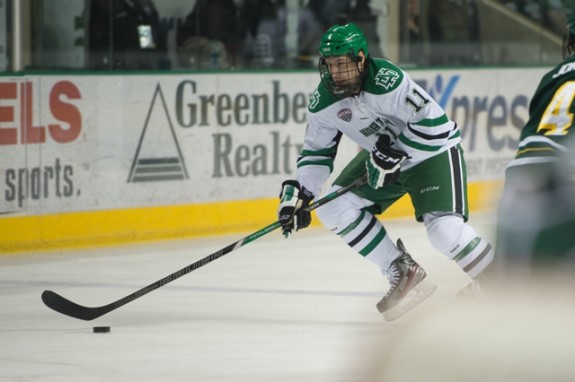 UND forward Derek Rodwell, Eric Classen, UND Athletics