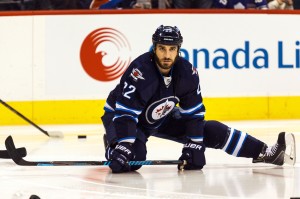 Thorburn has been with Winnipeg since the relocation, Peluso needs to challenge him for ice time.(Shawn Coates-USA TODAY Sports)