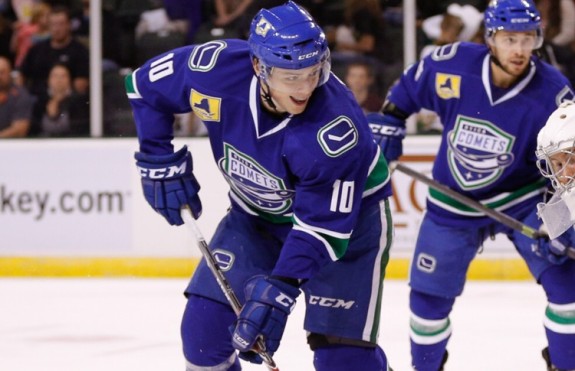 Brendan Gaunce's stellar play in the AHL playoffs may earn him a spot on the Canucks next season. (Texas Stars Hockey).