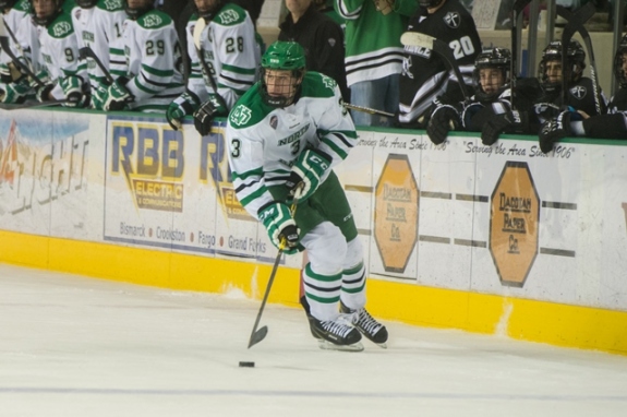 UND Defenseman Tucker Poolman, (Eric Classen, UND Athletics)