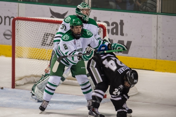 UND Defenseman Troy Stecher, Eric Classen, UND Athletics