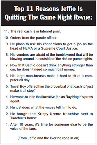 The Top-11 list from Game Night Revue's final edition (Courtesy Brad Lee / St. Louis Game Time)