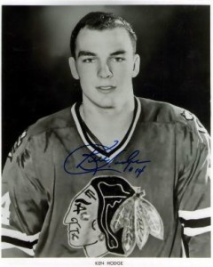 Ken Hodge scored three times for Chicago.
