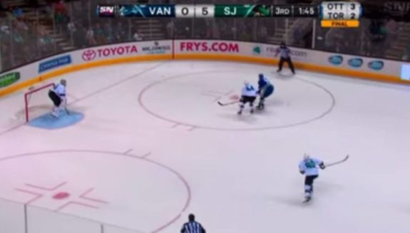 Instances such as these are why hybrid icing are bad for the game (courtesy Sportsnet)