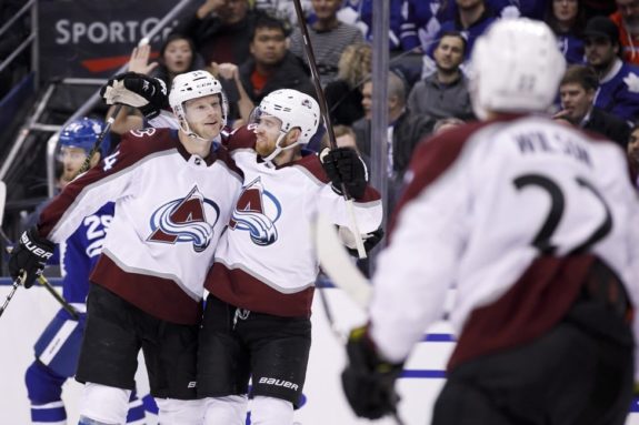 Colorado Avalanche Carl Soderberg and Patrik Nemeth