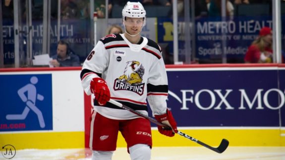 Christoffer Ehn of the Detroit Red Wings and Grand Rapids Griffins