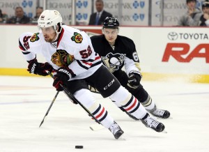 Gustafsson had a hard time maintaining puck possession on Thursday (Charles LeClaire-USA TODAY Sports)