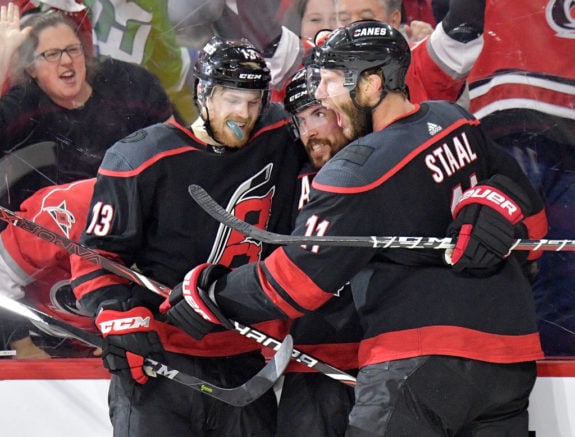 Justin Faulk Warren Foegele Jordan Staal Carolina Hurricanes