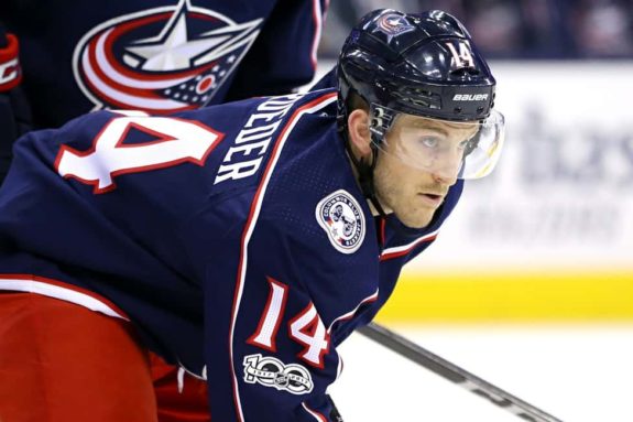 Columbus Blue Jackets left wing Jordan Schroeder