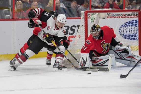 Coyotes center Laurent Dauphin