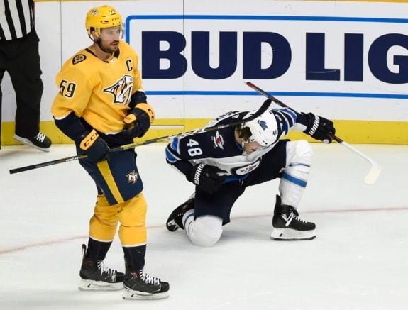 Winnipeg Jets Brendan Lemieux Nashville Predators Roman Josi