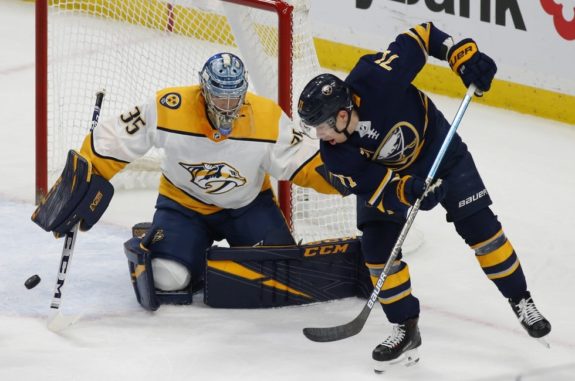 Buffalo Sabres Evan Rodrigues Nashville Predators Pekka Rinne