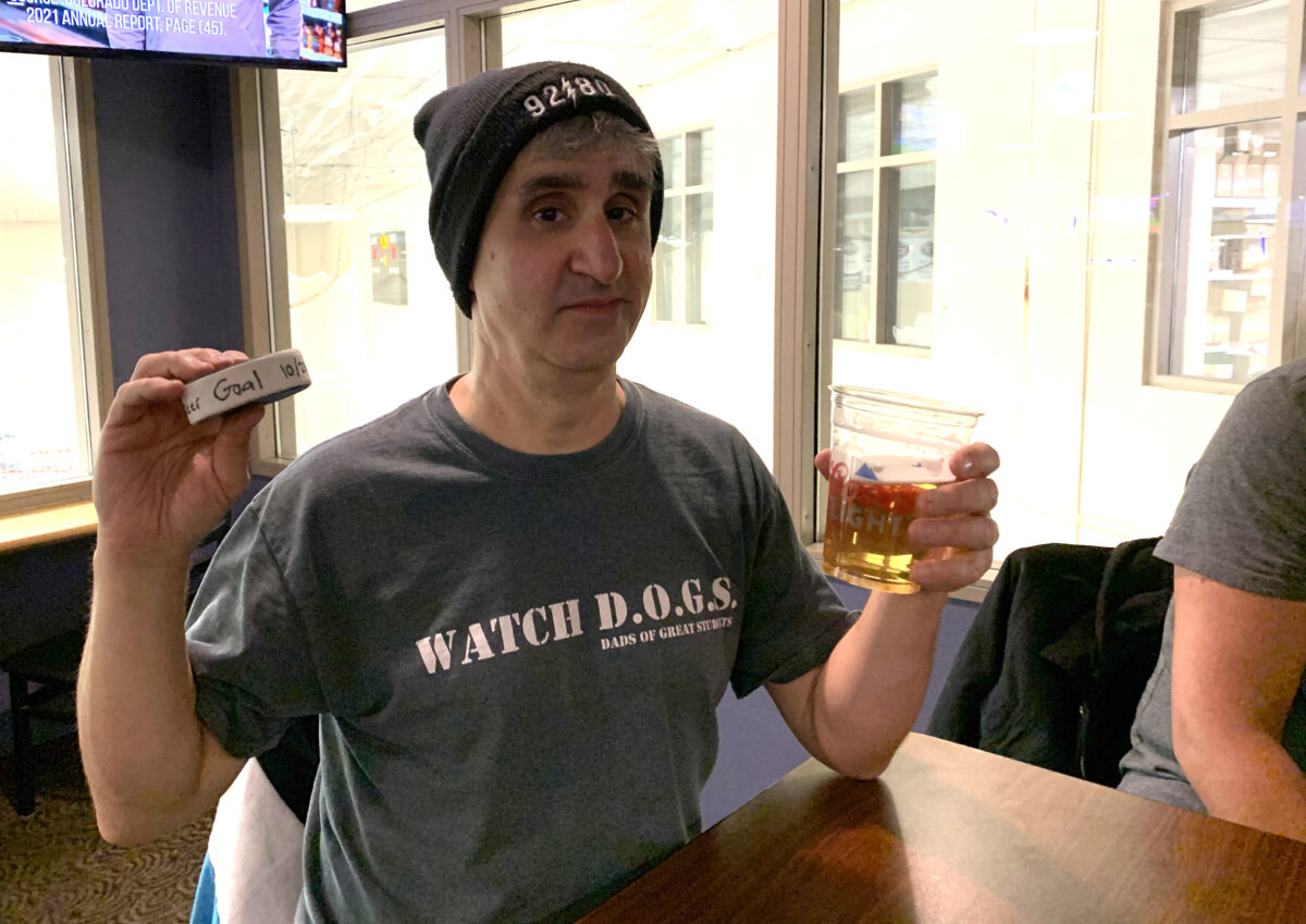 The author celebrating his first goal.