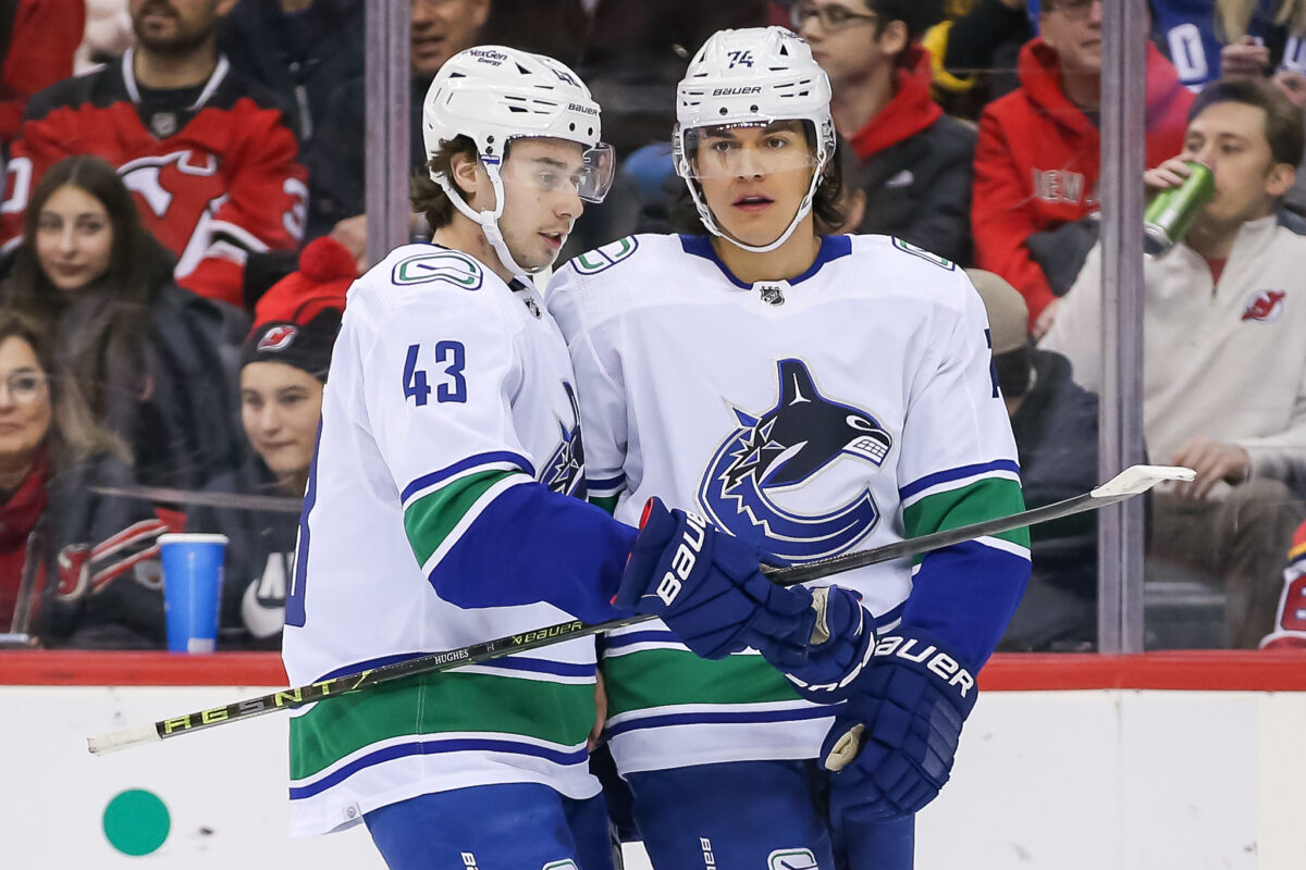 Ethan Bear Quinn Hughes Vancouver Canucks