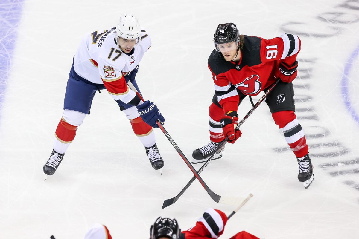 Dawson Mercer New Jersey Devils Evan Rodrigues Florida Panthers