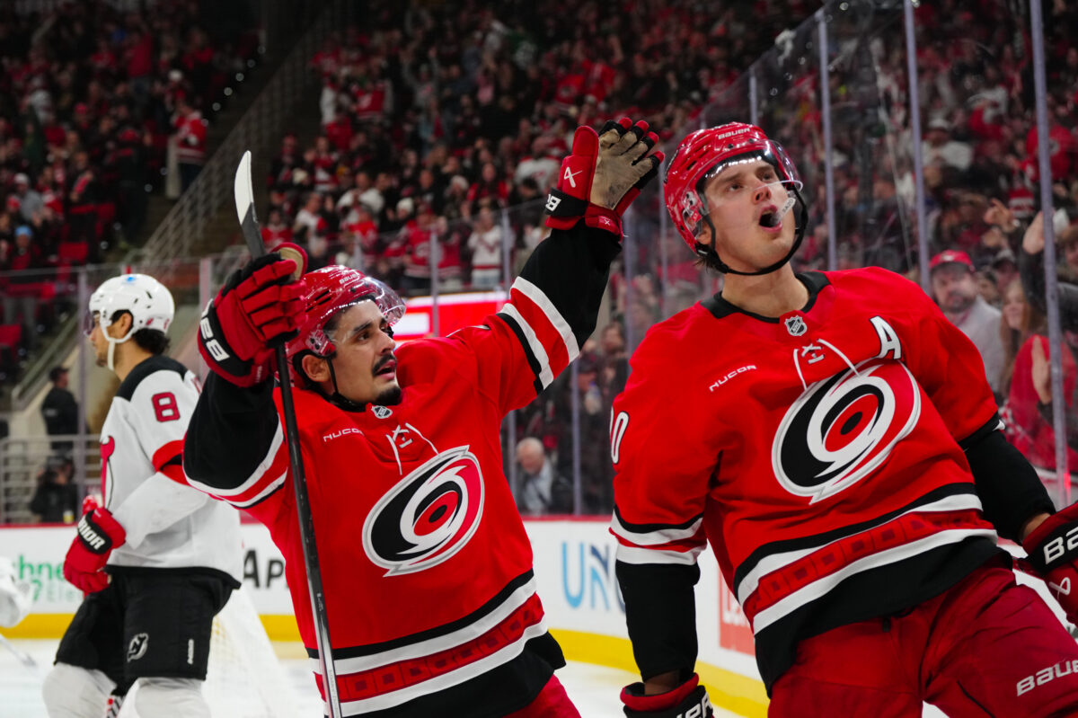 Seth Jarvis Sebastian Aho Carolina Hurricanes