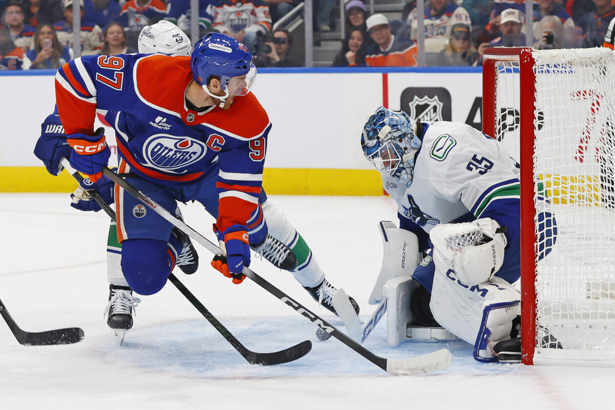 Connor McDavid Edmonton Oilers Thatcher Demko Vancouver Canucks