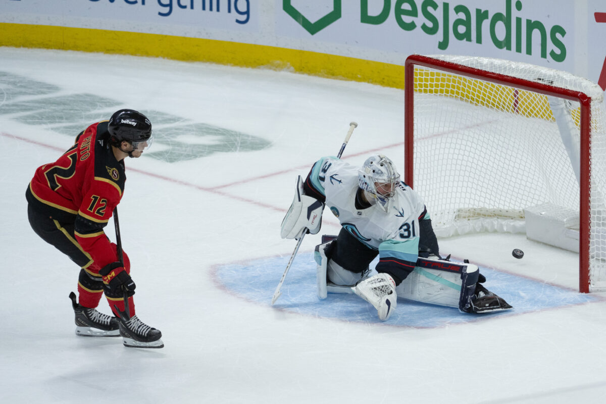 Shane Pinto Ottawa Senators Philipp Grubauer Seattle Kraken