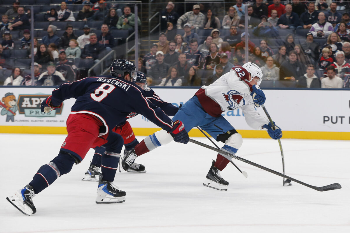Zach Werenski Columbus Blue Jackets Artturi Lehkonen Colorado Avalanche