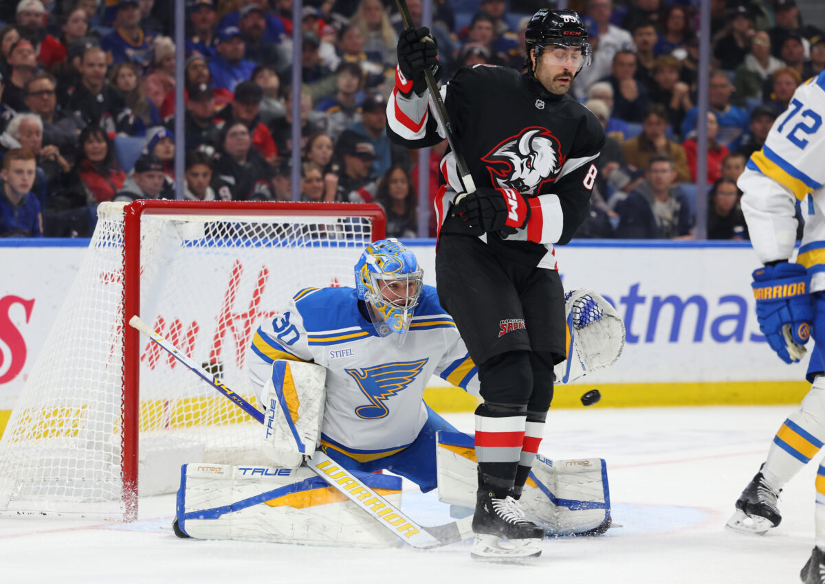 Joel Hofer St. Louis Blues Alex Tuch Buffalo Sabres
