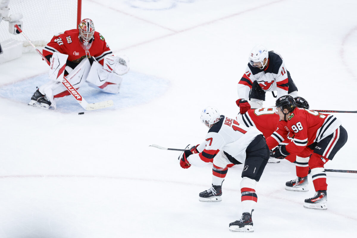 Spencer Knight Chicago Blackhawks Simon Nemec New Jersey Devils