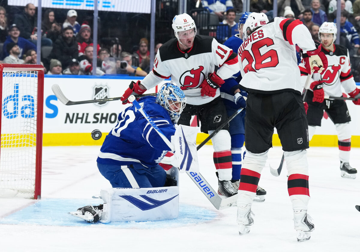 Joseph Woll Toronto Maple Leafs Stefan Noesen New Jersey Devils