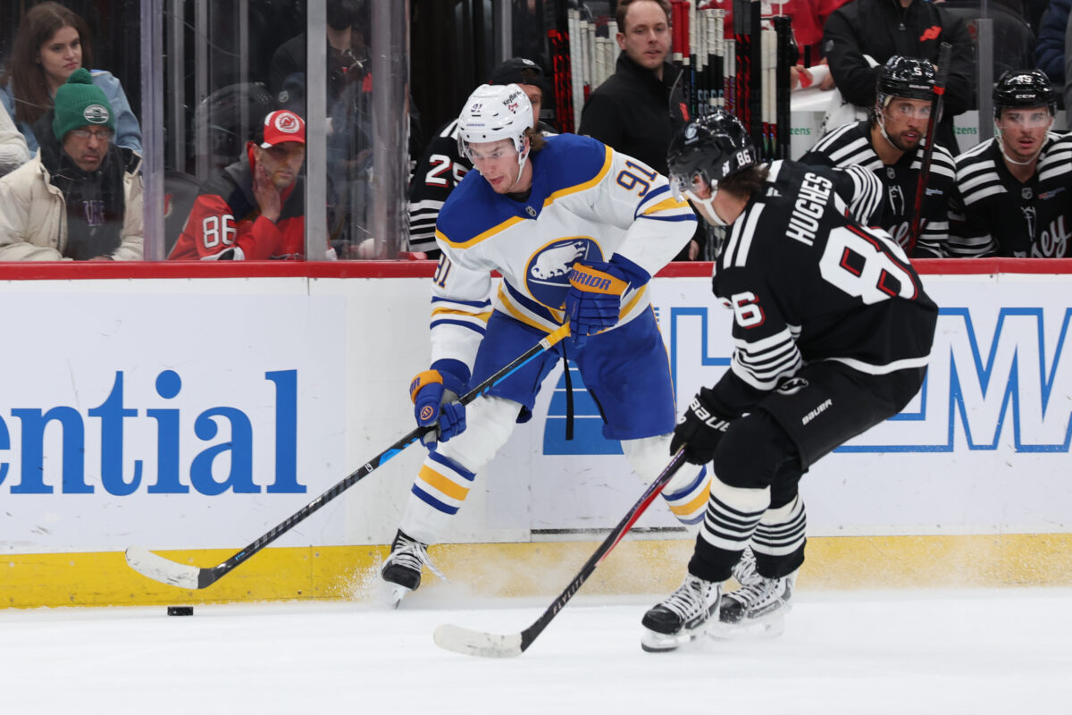 Josh Doan Buffalo Sabres Jack Hughes New Jersey Devils