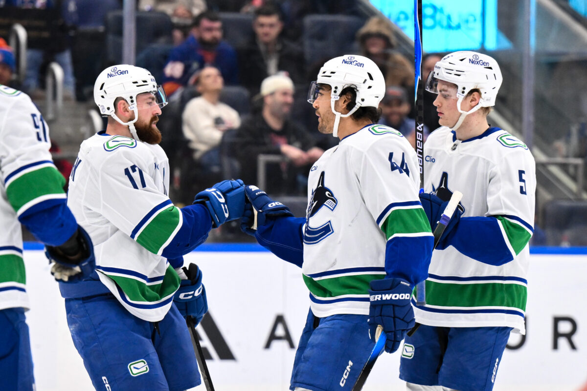 Kiefer Sherwood Vancouver Canucks Celebration