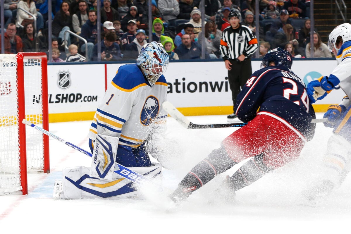 Mathieu Olivier Columbus Blue Jackets Ukko-Pekka Luukkonen Buffalo Sabres