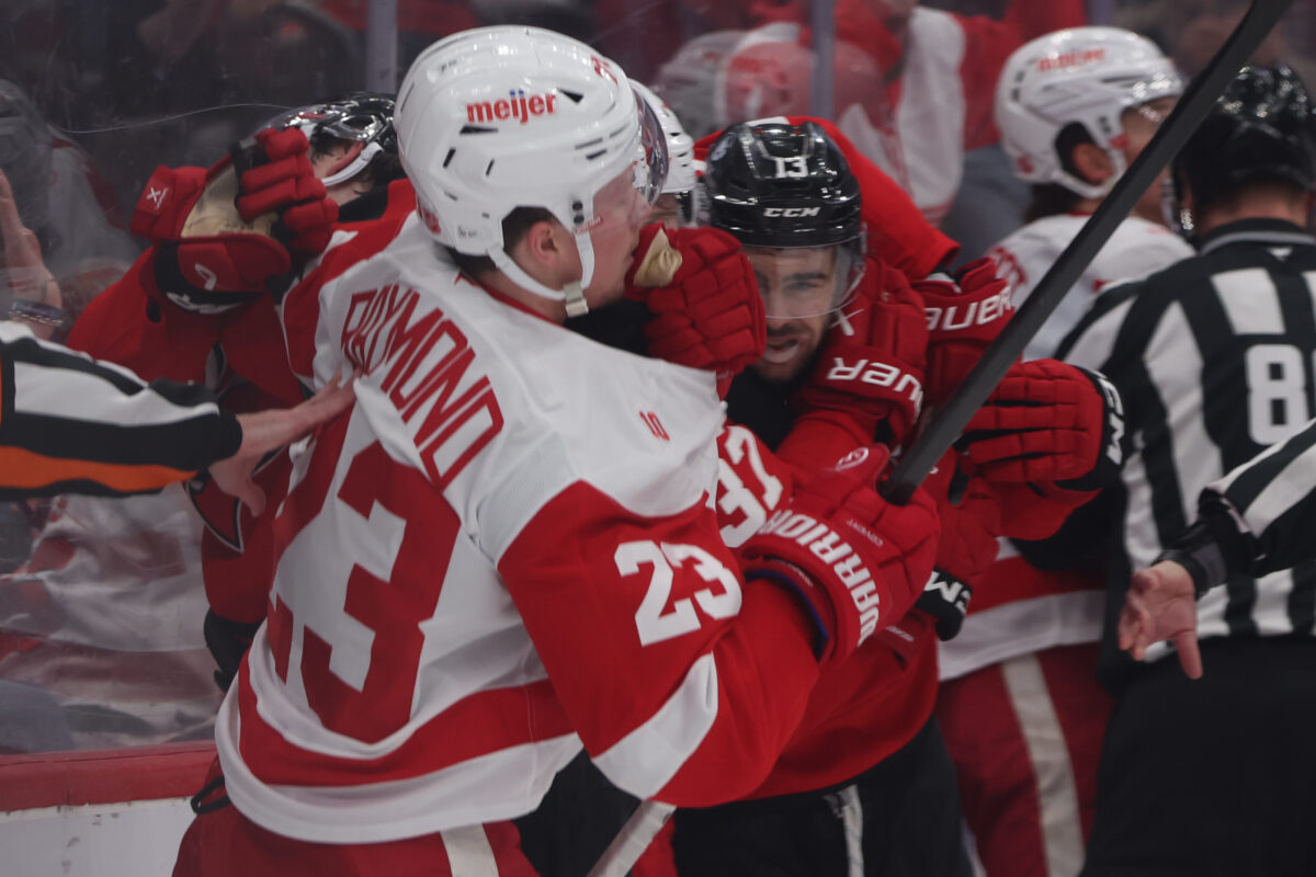 Lucas Raymond Detroit Red Wings Nico Hischier New Jersey Devils