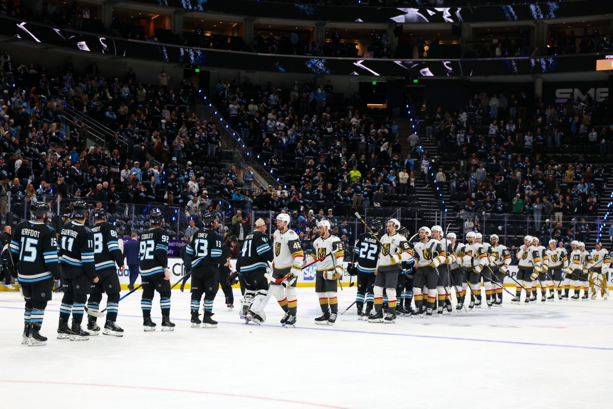 Vegas Golden Knights Utah Mammoth Handshake