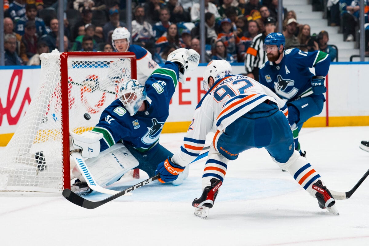 Vasily Podkolzin Edmonton Oilers Kevin Lankinen Vancouver Canucks